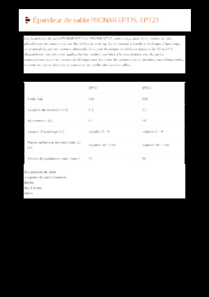 Sableuses sur camion Pronar EPT 21
