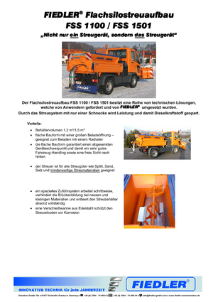 Sableuses sur camion Fiedler FSS 1100