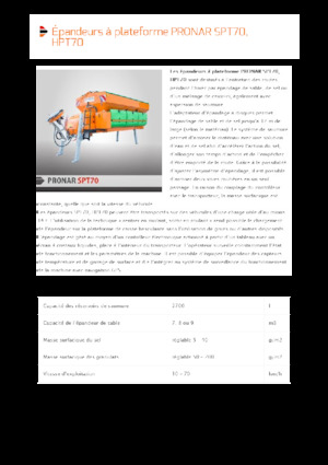 Sableuses sur camion Pronar SPT 70 