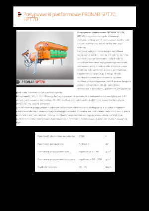 Sableuses sur camion Pronar SPT 70 