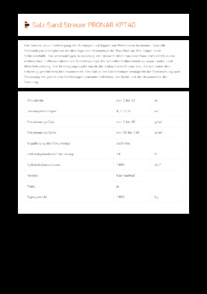 Sableuses sur camion Pronar KPT 40 