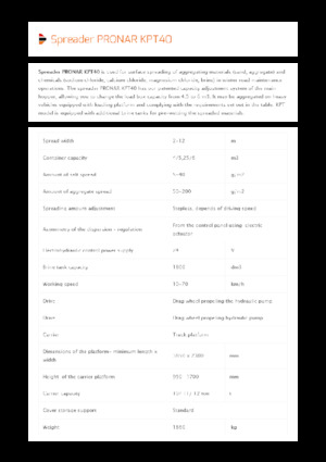 Sableuses sur camion Pronar KPT 40 