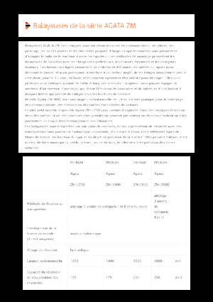 Balayeuses avant corps Pronar Agata ZM 2000