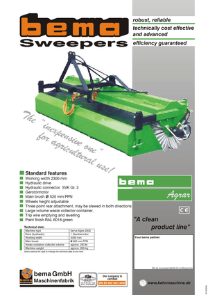 Balayeuses avant corps Bema Agrar 2300