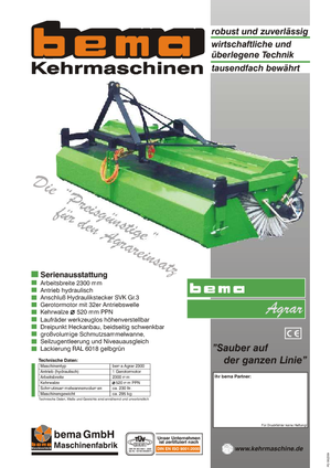 Balayeuses avant corps Bema Agrar 2300