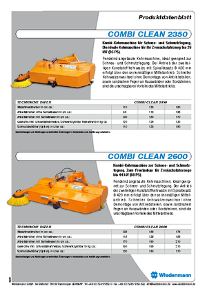Balayeuses avant corps Wiedenmann CombiClean 2600