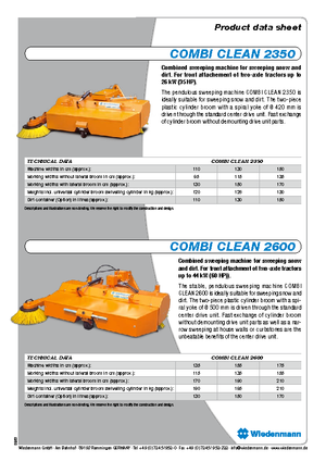 Balayeuses avant corps Wiedenmann CombiClean 2600