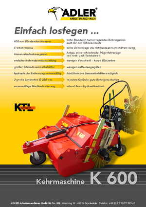 Balayeuses avant corps Adler K 600-210