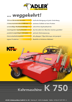 Balayeuses avant corps Adler K 750-270
