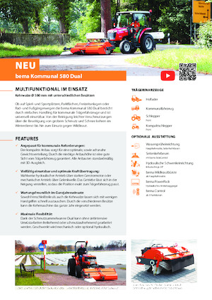 Balayeuses avant corps Bema Kommunal 580 Dual 1850