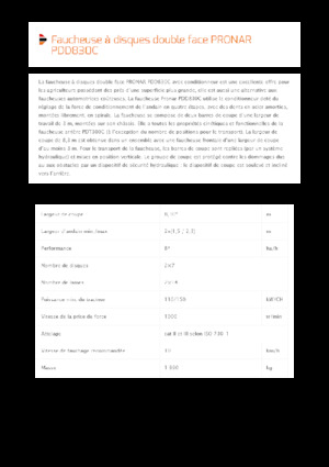 Faucheuses-conditionneuses à disques rotatifs Pronar PDD 830 C