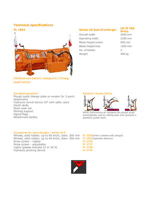 Chasse-neige polysocles Hydrac LB II 260 CDP