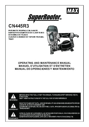Cloueuses et Agrafeuses MAX USA CORP. CN445R3