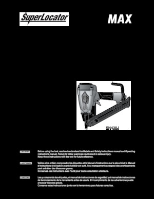 Cloueuses et Agrafeuses MAX USA CORP. SN438J