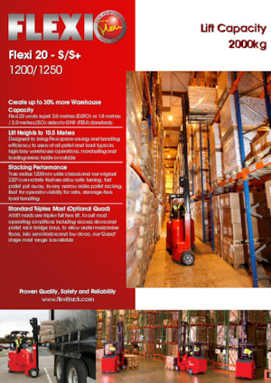 Chariots élévateurs à fourche pour allées étroites VNA Flexi 20S