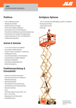Nacelles ciseaux X su roues JLG 10RS