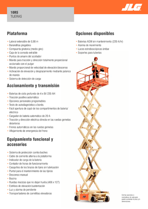 Nacelles ciseaux X su roues JLG 10RS