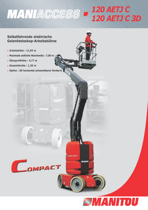 Nacelles à bras articulés sur roues Manitou 120 AETJ C