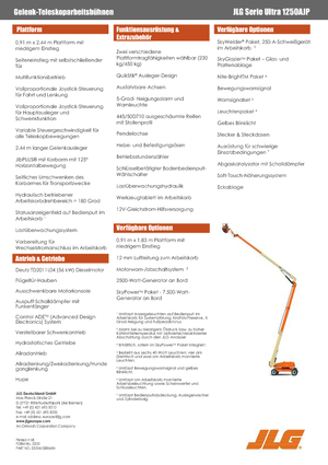Nacelles à bras articulés sur roues JLG 1250AJP