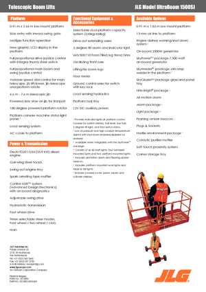 Nacelles télescopiques sur roues JLG 1500SJ