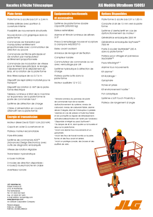 Nacelles télescopiques sur roues JLG 1500SJ