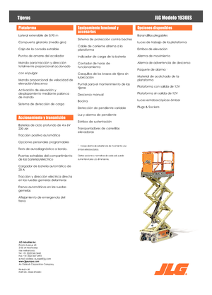 Nacelles ciseaux X su roues JLG 1930ES