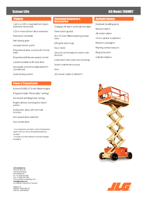 Nacelles ciseaux X su roues JLG 260MRTA