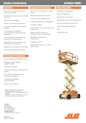 Nacelles ciseaux X su roues JLG 260MRTA