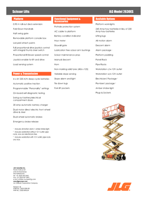 Nacelles ciseaux X su roues JLG 2630 ES