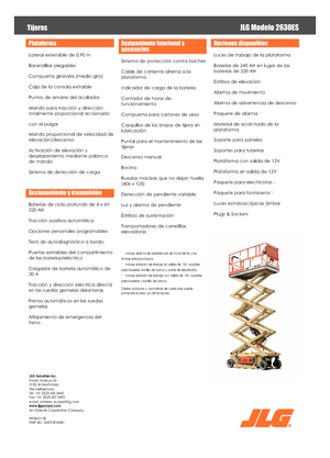 Nacelles ciseaux X su roues JLG 2630 ES