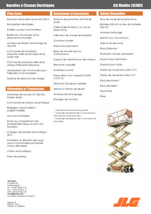 Nacelles ciseaux X su roues JLG 2630 ES