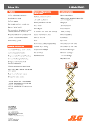 Nacelles ciseaux X su roues JLG 2646ES