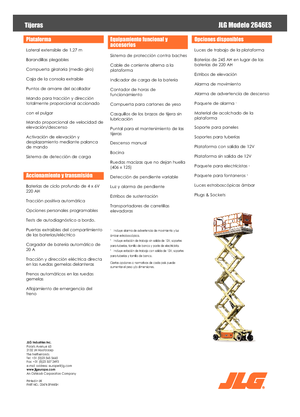 Nacelles ciseaux X su roues JLG 2646ES