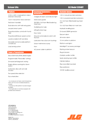 Nacelles ciseaux X su roues JLG 3394RT