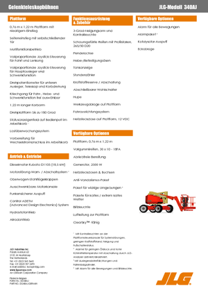 Nacelles à bras articulés sur roues JLG 340AJ