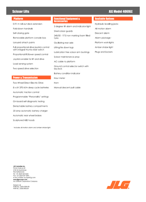 Nacelles ciseaux X su roues JLG 4069LE