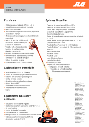 Nacelles à bras articulés sur roues JLG 450A Serie II