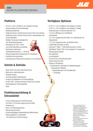 Nacelles à bras articulés sur roues JLG 450A Serie II