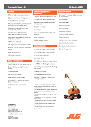 Nacelles télescopiques sur roues JLG 460 SJ