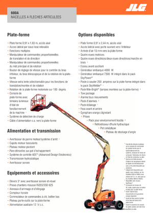 Nacelles à bras articulés sur roues JLG 600A