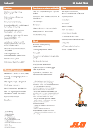 Nacelles à bras articulés sur roues JLG 600A