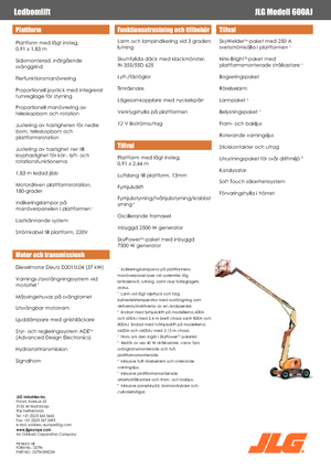 Nacelles à bras articulés sur roues JLG 600AJ