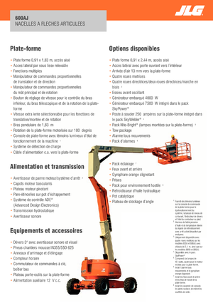 Nacelles à bras articulés sur roues JLG 600AJ
