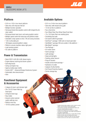 Nacelles télescopiques sur roues JLG 660SJ
