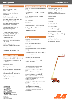 Nacelles télescopiques sur roues JLG 660 SJ