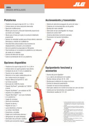 Nacelles à bras articulés sur roues JLG 800A