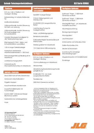 Nacelles à bras articulés sur roues JLG 800AJ