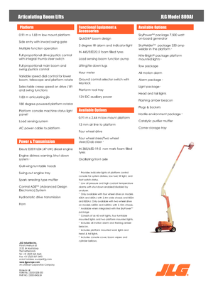 Nacelles à bras articulés sur roues JLG 800AJ