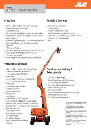 Nacelles à bras articulés sur roues JLG 800AJ