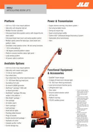 Nacelles à bras articulés sur roues JLG 800AJ